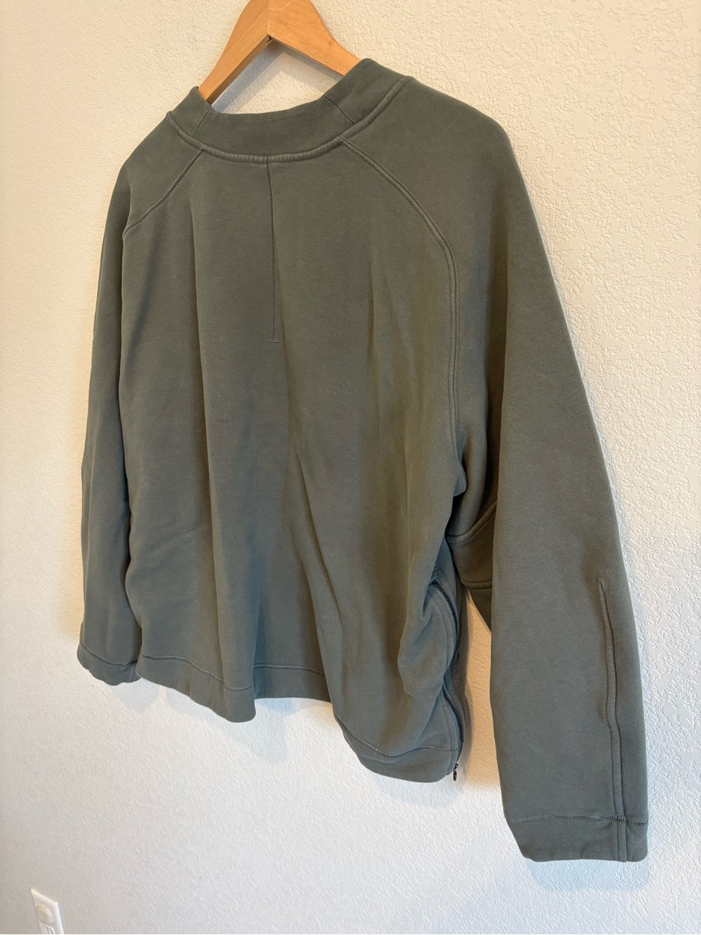 Lululemon Olive Green Zip Sleeve Pullover Sweatshirt Crewneck Oversized - Picture 10 of 12